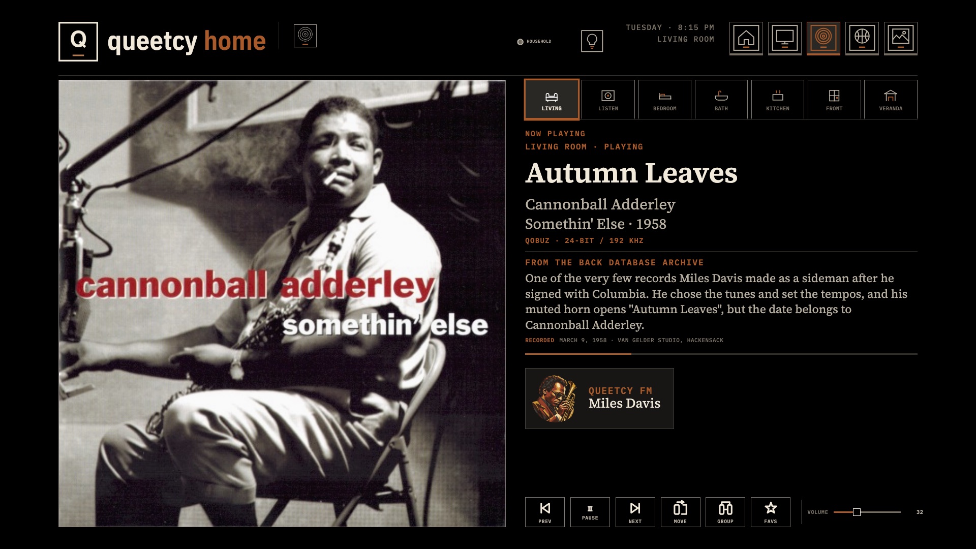 Queetcy FM builds a station around an artist and tells you the story of each record as it plays.