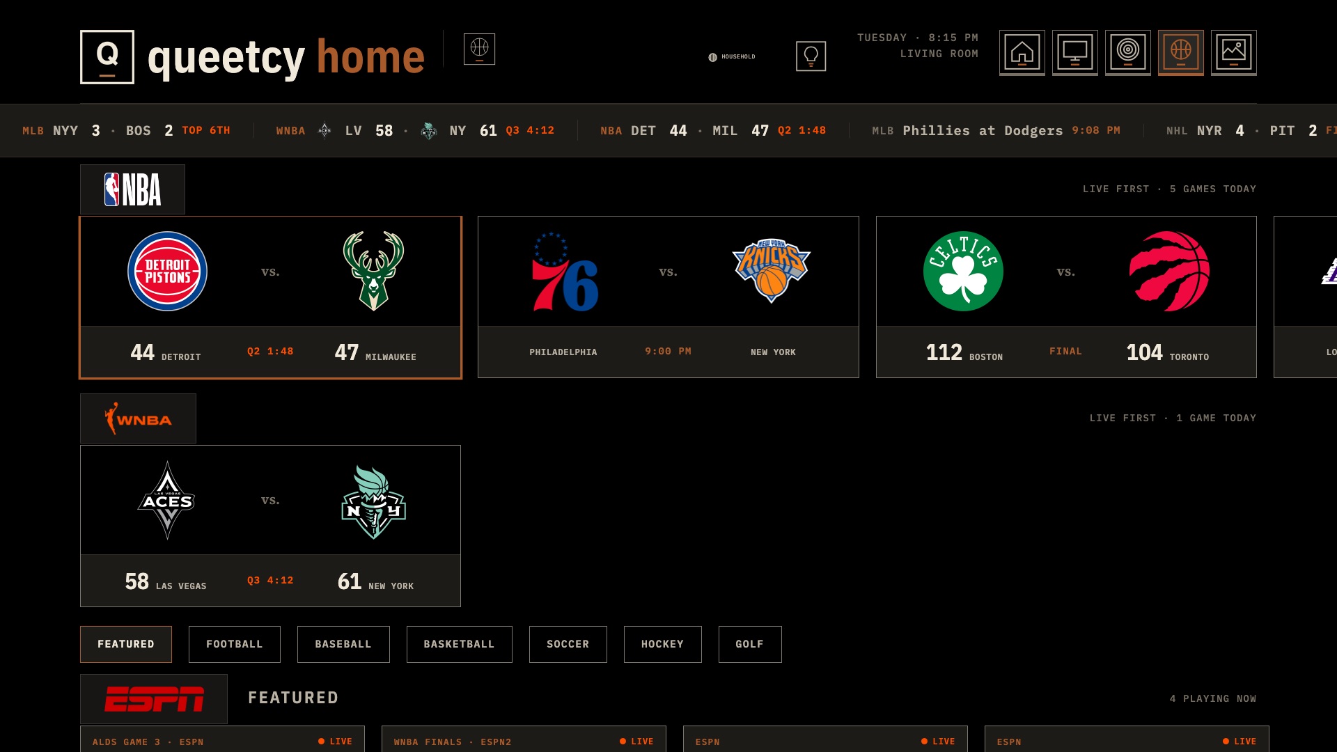 Tonight's games, live scores and where to watch, in one place.